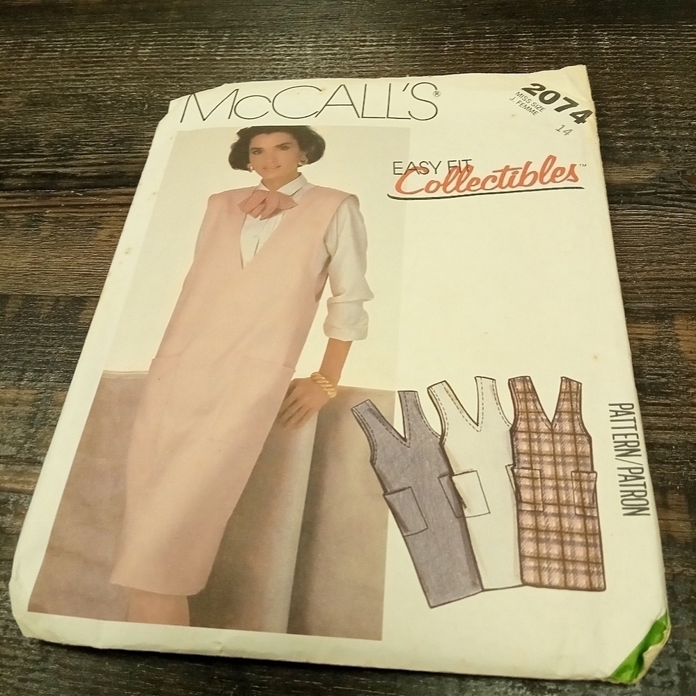 Vintage McCall's Sewing Pattern 2074 Women's Jumper Dress Size 14